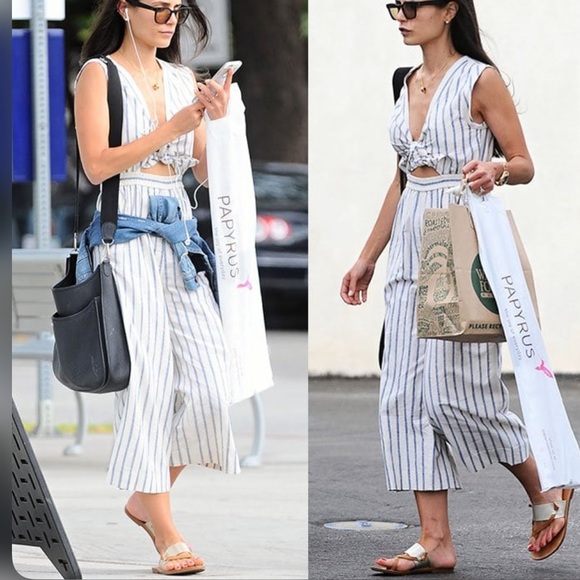 NIB Soludos Slotted Thong Sandal Metallic Platinum - Picture 6 of 14